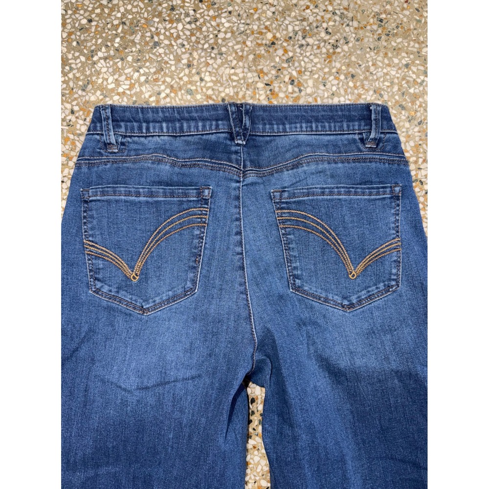 Democracy Ab solution Straight Leg Jeans Blue Frayed Hem B2697YTY Womens 10 Z4 - Picture 9 of 9